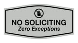 Fancy No Soliciting Zero Exceptions Wall or Door Sign