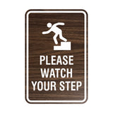 Portrait Round Please Watch Your Step Sign