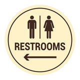Signs ByLITA Circle Restrooms Left Arrow Sign