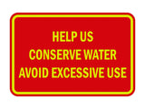 HELP US CONSERVE WATER Wall Door Sign