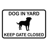 Dog In Yard Keep Gate Closed Wall Door Sign