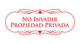 Signs ByLITA Designer Spanish No invadir propiedad privada Sign