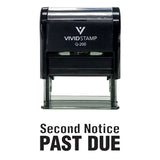 Black Second Notice Past Due Self Inking Rubber Stamp