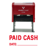 Paid Cash With Date Line Self Inking Rubber Stamp