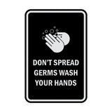 Signs ByLITA Portrait Round Don't Spread Germs Wash Your Hands Sign