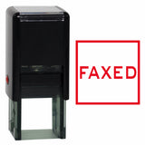 Red Square FAXED Self Inking Rubber Stamp