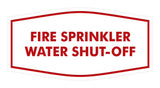 Signs ByLITA Fancy Fire Sprinkler Water Shut-Off Sign with Adhesive Tape, Mounts On Any Surface, Weather Resistant, Indoor/Outdoor Use