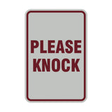 Portrait Round Please Knock Sign