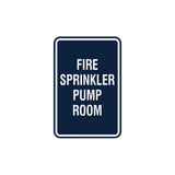 Portrait Round Fire Sprinkler Pump Room Sign with Adhesive Tape, Mounts On Any Surface, Weather Resistant