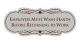Signs ByLITA Designer Employees Must Wash Hands Before Returning to work Sign