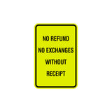 Portrait Round No Refund No Exchanges Without Receipt Sign