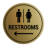 Signs ByLITA Circle Restrooms Left Arrow Sign