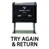 TRY AGAIN & RETURN Teacher Self Inking Rubber Stamp