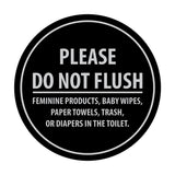 Signs ByLITA Circle Please Do Not Flush Etiquette Sign