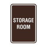 Dark Brown Portrait Round Storage Room Sign