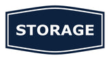 Navy Blue / White Fancy Storage Sign
