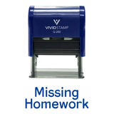 MISSING HOMEWORK Teacher Self Inking Rubber Stamp