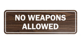 Standard No Weapons Allowed Sign