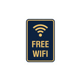 Portrait Round Free WiFi Sign with Adhesive Tape, Mounts On Any Surface, Weather Resistant