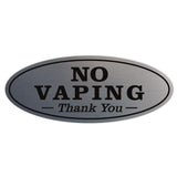 Oval NO VAPING Thank You Sign