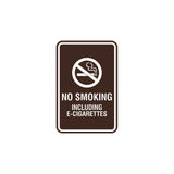 Signs ByLITA Portrait Round No Smoking Including E-Cigarettes Sign with Adhesive Tape, Mounts On Any Surface, Weather Resistant, Indoor/Outdoor Use