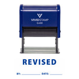Revised By Date Self Inking Rubber Stamp