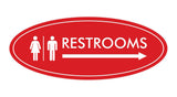 Signs ByLITA Oval Restrooms Right Arrow Sign