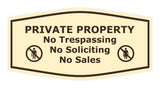 Fancy Private Property No Trespassing No Soliciting No Sales Wall or Door Sign