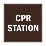 Signs ByLITA Square CPR Station Sign with Adhesive Tape, Mounts On Any Surface, Weather Resistant, Indoor/Outdoor Use
