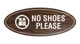 Oval No Shoes Please Sign