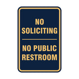 Portrait Round No Soliciting No Public Restroom Sign