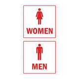 Square men women sign set with Adhesive Tape, Mounts On Any Surface, Weather Resistant