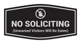 Fancy No Soliciting (Unwanted Visitors Will Be Eaten) Wall or Door Sign