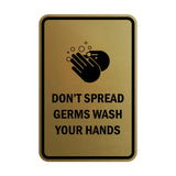 Signs ByLITA Portrait Round Don't Spread Germs Wash Your Hands Sign