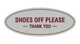 Oval Shoes Off Please Thank You Sign
