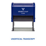 Blue Unofficial Transcript Self Inking Rubber Stamp