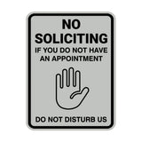 Portrait Round No Soliciting If You Do Not Have An Appointment Do Not Disturb Us Wall or Door Sign