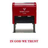Red In God We Trust Self Inking Rubber Stamp
