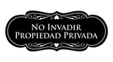 Signs ByLITA Designer Spanish No invadir propiedad privada Sign