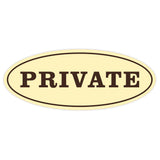 Oval PRIVATE Sign