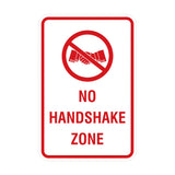 Portrait Round No Handshake Zone Sign