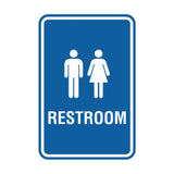 Portrait Round Unisex Restroom Sign with Adhesive Tape, Mounts On Any Surface, Weather Resistant