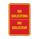Portrait Round No Soliciting No Solicitar Sign