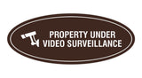 Oval Property Under Video Surveillance Sign