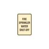Portrait Round Fire Sprinkler Water Shut-Off Sign