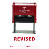 Revised By Date Self Inking Rubber Stamp