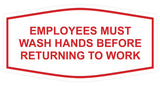 Signs ByLITA Fancy Employees Must Wash Hands Before Returning to Work Sign