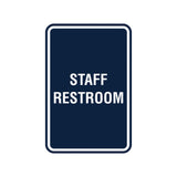 Portrait Round Staff Restroom Sign With Adhesive Tape