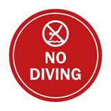 Signs ByLITA Circle No Diving Sign with Adhesive Tape, Mounts On Any Surface, Weather Resistant, Indoor/Outdoor Use