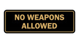 Standard No Weapons Allowed Sign